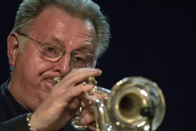 Greg Wing playing trumpet